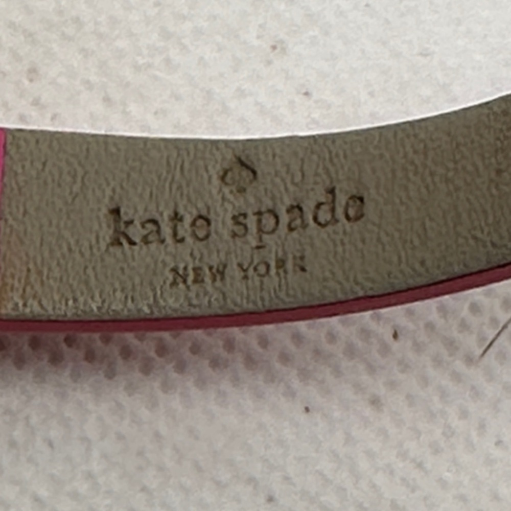 Kate Spade Park Row Watch Gold-tone Case Mother of Pearl Dial Pink Leather Band - Picture 7 of 10